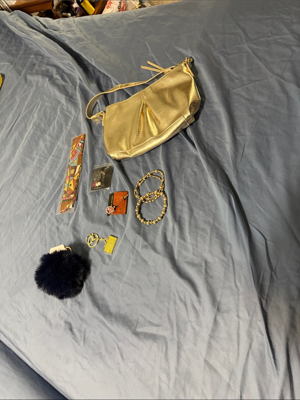 Gold hand bag with Matching Accessories